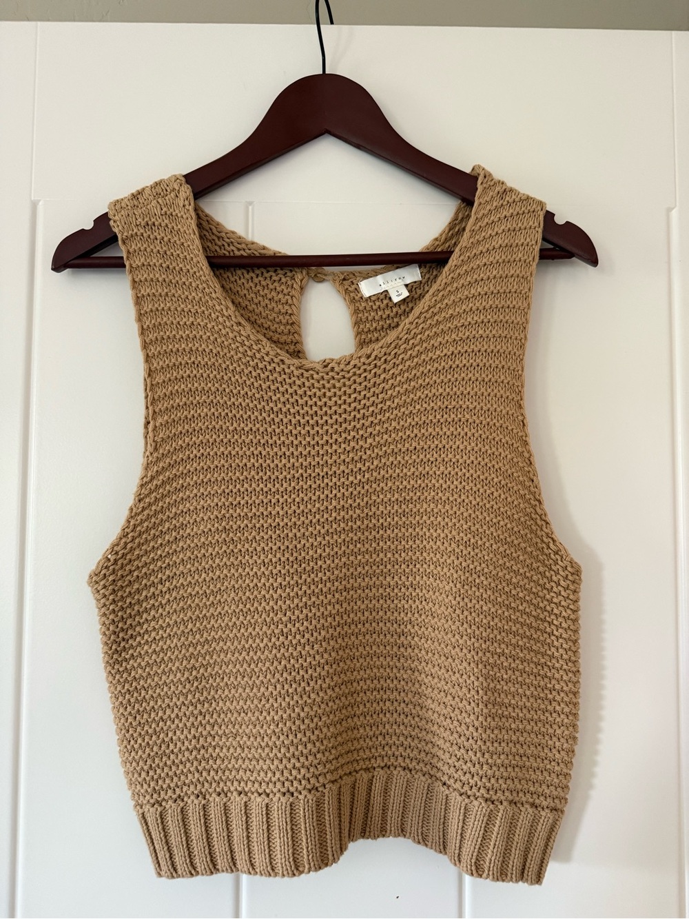 Vici Tan Knit Cropped Tank Top
